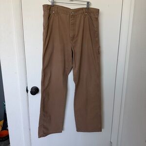 Wrangler Men's Carpenter Workwear Pants Tan Khaki Size 36x30